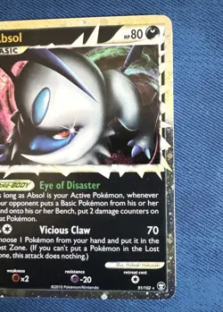 2010 Pokemon TCG Absol PRIME Holo HS Triumphant Set #91/102 LP-NM Holo - Image 3