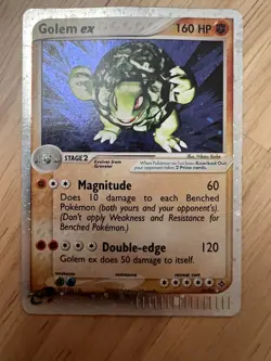 Pokemon Golem ex 91/97 Dragon Holo HP-creased - Image 1