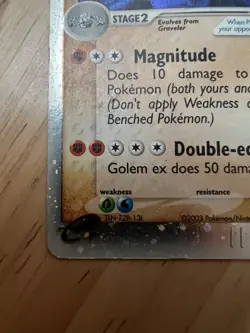 Pokemon Golem ex 91/97 Dragon Holo HP-creased - Image 5