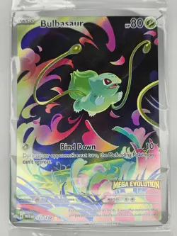 Pokemon Mega Evolution Stamped Bulbasaur 133/132 Illustration Rare SEALED - Image 1