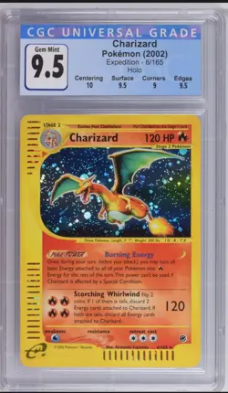 2002 POKEMON EXPEDITION HOLO #6/165 CHARIZARD Old CGC 10 GEM MINT w subgrades - Image 1