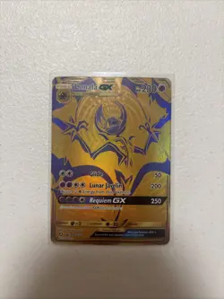 Pokemon TCG Full Art Lunala GX Solgaleo GX Gold Promo Cards NM Condition - Image 1