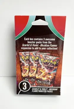 Pokemon TCG Scarlet & Violet Obsidian Flames Hanger Box With 3 Booster Packs - Image 2