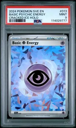 2024 Pokemon SVE EN Basic Psychic Energy Cracked Ice Holo #013 PSA 9 MINT - Image 1
