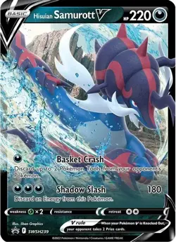 Hisuian Samurott V - SWSH239 - Pokemon TCG Black Star Promo (2022) - NM - HOLO - Image 1