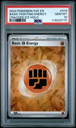 2024 Pokemon SVE EN Basic Fighting Energy PSA 10 GEM Cracked Ice Holo #014 - Image 1