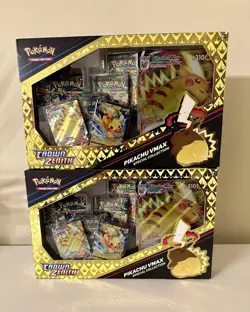 2 x Pokemon Crown Zenith Pikachu VMAX Special Collection Box Brand New & Sealed - Image 1