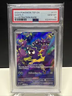Pokemon TCG Gastly Illustration Rare Holo Card 177/162 Temporal Forces PSA 10 - Image 1