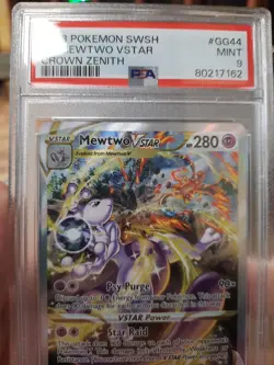 Mewtwo Vstar Psa 9 Mint GG44/GG70 Crown Zenith Swsh Fa Full Art Pokemon Card V - Image 5