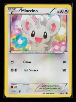 Minccino BW13 Promo Black and White Cracked Ice Holo Pokemon Card - Image 1
