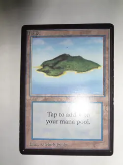 MTG MAGIC THE GATHERING CARD ORIGINAL BETA LAND ISLAND B V2 GREEN ISLAND BLUE - Image 1