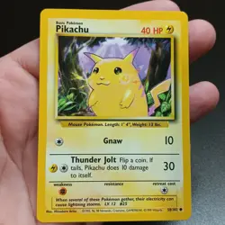 Pikachu 58/102 Base Set Pokemon Card Wizards Of The Coast 1999 Vintage LP - Image 1