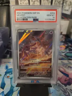 Mesprit Illustration Rare Holo Card 204/191 SV08 Surging Sparks PSA 10 - Image 1
