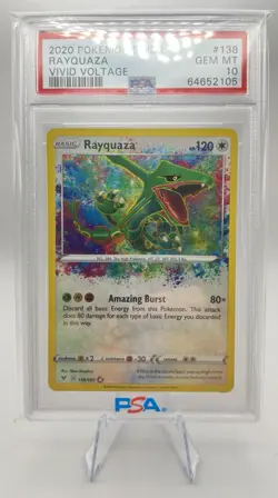 Pokemon Rayquaza Amazing Rare Card PSA 10 Vivid Voltage 138/185 English - Image 1