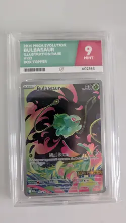 ACE 9 Bulbasaur 133 Mega Evolution Pokemon Card Mint Condition Graded Slab - Image 1