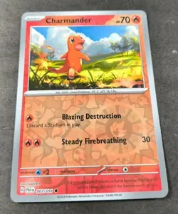 Pokemon Paldean Fates Charmander Reverse Holo Common Card 007/091 NM - Image 1