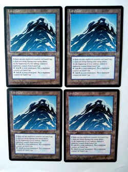 Magic the Gathering MTG Ice Age LAND CAP X4 (2 NM, 2 VLP/EX) R 1995 Vintage! - Image 1