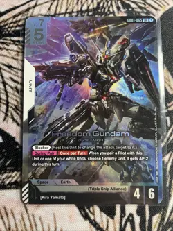 NM Gundam Card Game Newtype Rising GD01 Freedom Gundam LR GD01-065 - Image 1