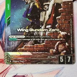 Gundam Card Game Newtype Rising Wing Gundam Zero GD01-024 LR+ Holo Foil - Image 3