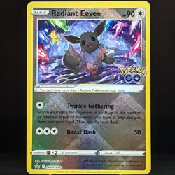 Radiant Eevee SWSH230 NM Black Star Promo Pokemon Go Card 230 crystal cave cute - Image 1