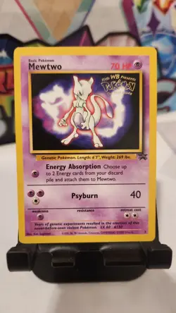 Mewtwo 3 WOTC Black Star Promo WB Presents Pokemon The First Movie Stamped LP - Image 1