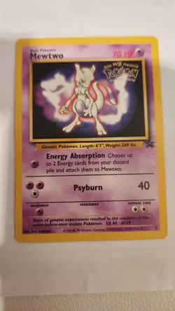 Mewtwo 3 WOTC Black Star Promo WB Presents Pokemon The First Movie Stamped LP - Image 4