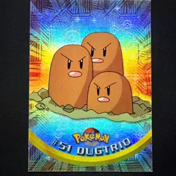 topps Pokemon TV Animation Edition Series 1 Rainbow Holo Foil #51 Dugtrio - Image 1