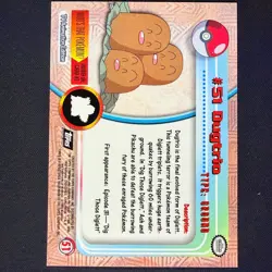 topps Pokemon TV Animation Edition Series 1 Rainbow Holo Foil #51 Dugtrio - Image 2