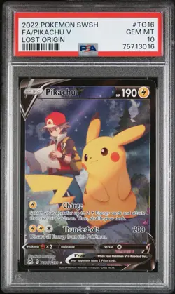 2022 Pokemon SWSH Lost Origin Pikachu V Trainer Gallery #TG16/TG30 PSA 10 - Image 1