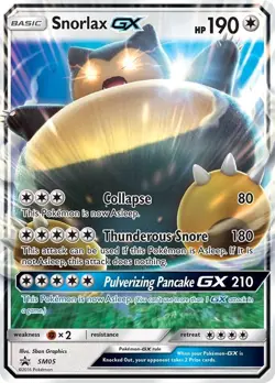 Pokemon TCG Snorlax GX Black Star Promo SM05 Holo Promo MP - Image 1