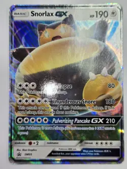Pokemon TCG Snorlax GX Black Star Promo SM05 Holo Promo MP - Image 2
