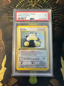 Pokemon Snorlax 11/64 Jungle 1st Edition Vintage Holo PSA 5 - Image 1