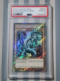 Yu-Gi-Oh Blue-Eyes White Dragon 1st Edition Gem Mint PSA 10 Card PSR - Image 1