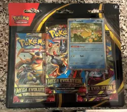 Pokemon Mega Evolutions Triple 3 Blister Pack psyduck New Sealed - Image 1