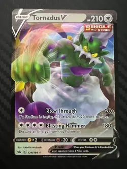 Pokemon TCG Tornadus V Sword & Shield Chilling Reign 124/198 Holo Ultra Rare NM - Image 1