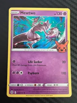 Pokemon TCG Mewtwo Holo Promo Trick or Trade Halloween 056/172 LP - Image 1