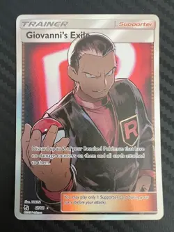 Pokemon TCG Giovanni's Exile Trainer Full Art Ultra Rare 67/68 Hidden Fates NM - Image 1