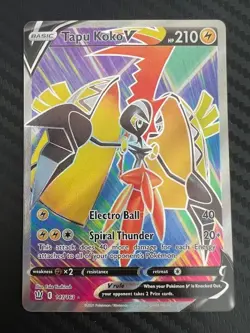 Pokemon TCG Tapu Koko V 147/163 Full Art Sword & Shield Battle Styles NM - Image 1
