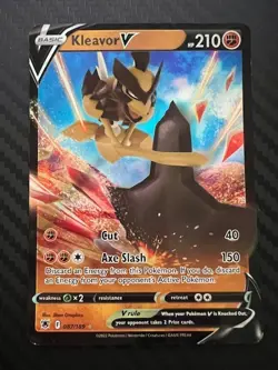 Pokemon TCG Kleavor V Sword & Shield Astral Radiance 087/189 Holo Ultra Rare LP - Image 1