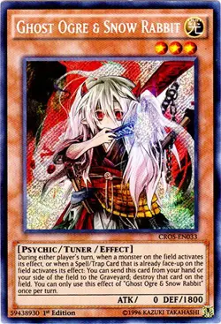 Yugioh! LP Ghost Ogre & Snow Rabbit - CROS-EN033 - Secret Rare - 1st Edition Lig - Image 1