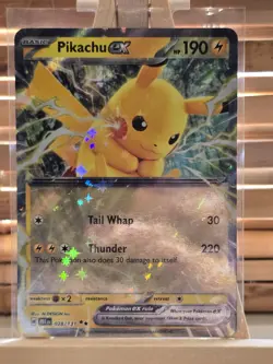 Pokemon TCG Pikachu EX Double Rare Holo Card 028/131 Prismatic Evolutions NM - Image 1
