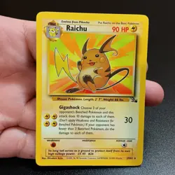 2000 Raichu Pokemon Card 29/62 Common Moderately Played TCG Wizards Of The Coast - Image 1