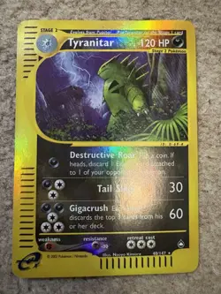 Pokemon Cards Tyranitar 40/147 Aquapolis Reverse Holo Excellent Condition Card - Image 1