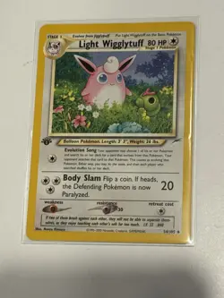 Pokemon TCG Light Wigglytuff Neo Destiny 1st Edition Uncommon Card 54/105 - Image 1