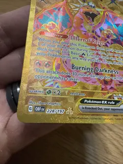 Pokemon TCG Charizard EX Obsidian Flames Holo Hyper Rare Card 228/197 Nm NearMnt - Image 3