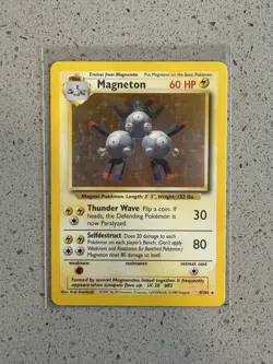 Pokemon TCG Magneton Base Set Holo Rare Card 9/102 - Image 1
