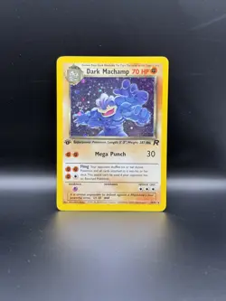 Pokemon Dark Machamp Holo Rare TCG Vintage Card 10/82 1st Edition - Image 1