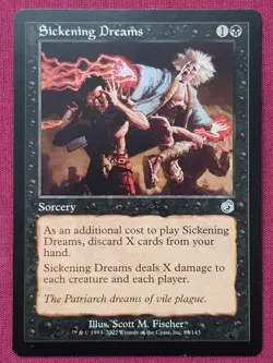 Magic The Gathering TORMENT SICKENING DREAMS black card MTG - Image 1