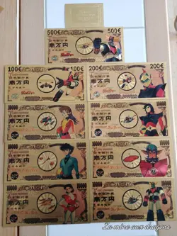 Lot Billet Goldorak OR Collector Gold card carte Goodies Ticket UFO Banknote - Image 1