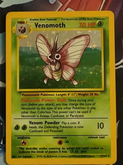 Venomoth No Set Symbol ERROR - 13/64 Holo Unlimited Jungle Pokemon Card MP - Image 1